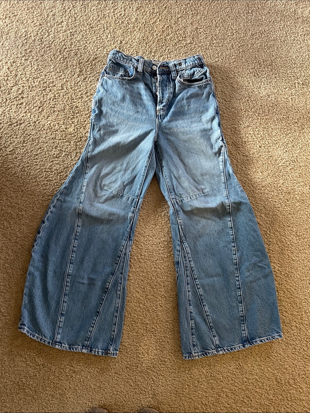 Wide Leg Women’s Jeans - Light Blue Denim